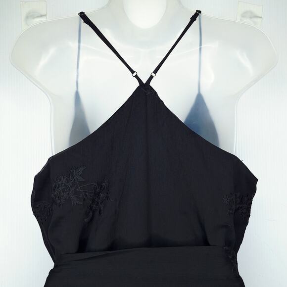 Lulus Fun Affair Floral Embroidered Tassel Midi Wrap Dress Large Whimsigoth - Picture 13 of 13